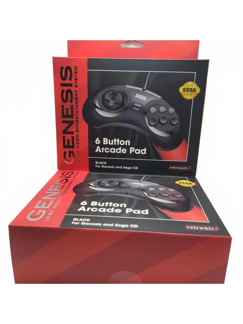 2x Official Retro-Bit Sega Genesis Controllers by Retro-Bit - Black